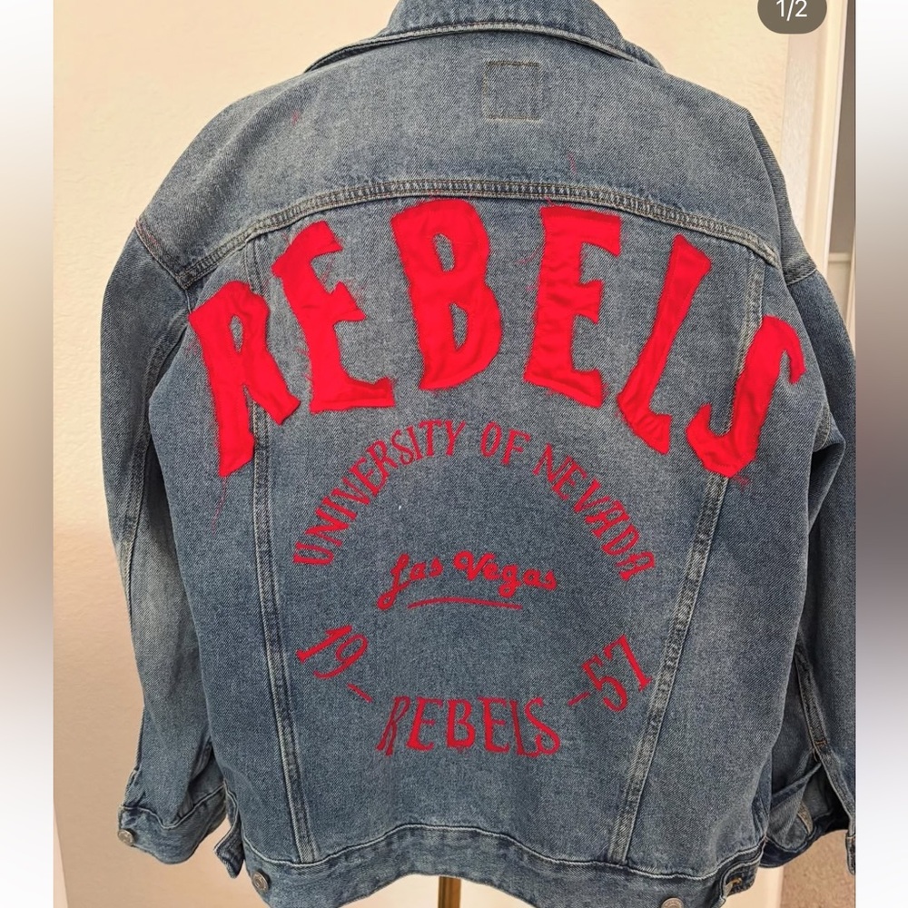 Denim Jacket with Red Rebels Logo